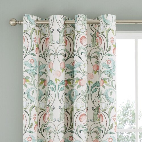 Catherine Lansfield Zelene/ružičaste zavjese u setu 2 kom 168x183 cm Clarence Floral – Cijene