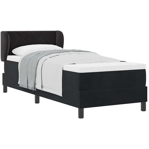 VidaXL Boxspring - Krevet s oprugama i madracem tamno sivi 80x200 cm bar&amp;scaron;un Crna Slike
