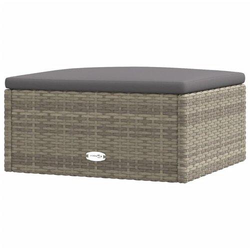 Maison Chic Vrtni stolček - Vrtni stoli za noge z blazino siv poli ratan JS1040, (21877708) Slike