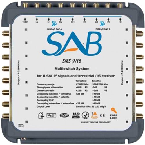 SAB Multiswitch 2+1 satelit na 16 utičnica Cijene