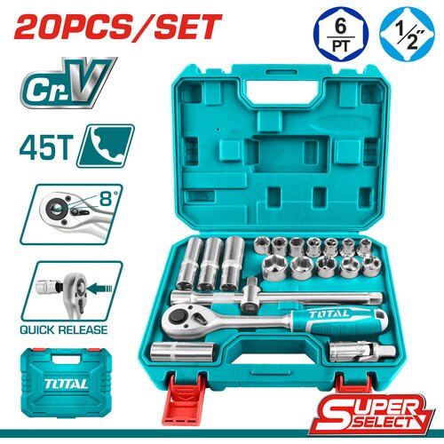 Total 20-delni set ključev, 3,1kg, serija INDUSTRIAL, (20849136) Cene