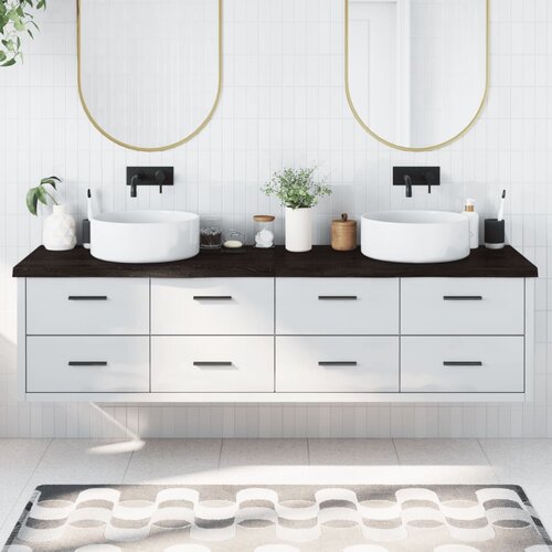 vidaXL Kupaonska radna ploča tamnosmeđa 200x50x(2-4) cm tretirano drvo Cijene