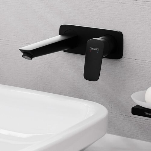 Hansgrohe logis 195 matt black uzidna baterija (slavina) za umivaonik sa odlivnim ventilom sifona nezatvorivim 71220670 Slike