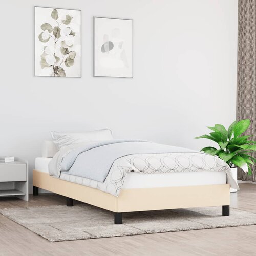 The Living Store Posteljni okvir krem 90x200 cm blago - Posteljni Okvir, (21522985) Slike