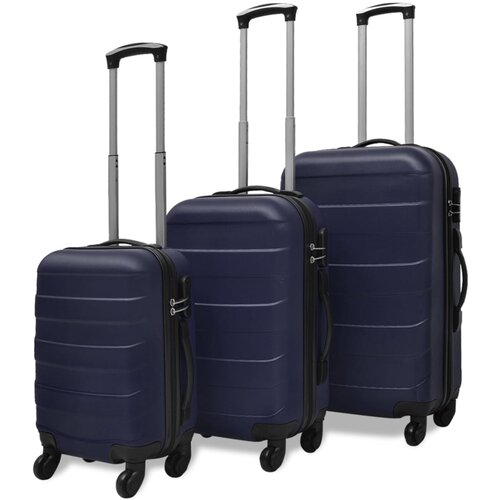  Trodijelni set čvrstih kovčega s kotačima plavi 45,5/55/66 cm Cijene