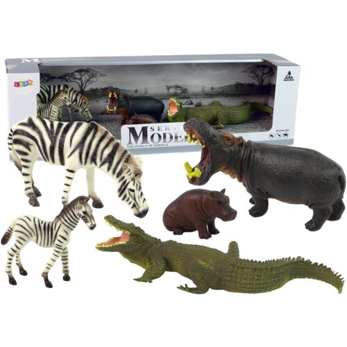  Africa Wild Animals Hippo Zebra Figurine Set Slike
