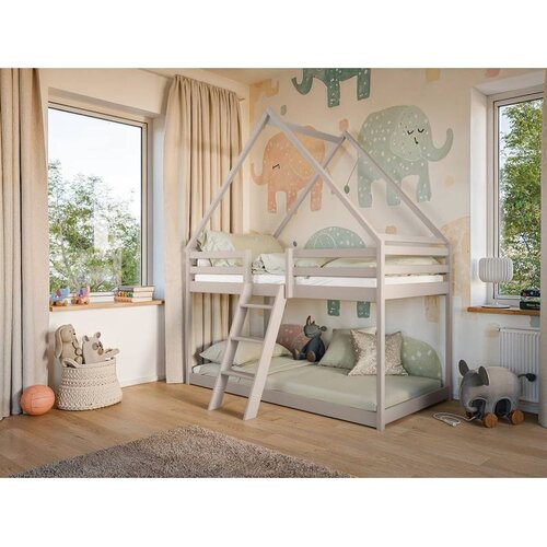 Molarem Home Drveni dječji krevet na kat Sweet - ka&scaron;mir - 180x80 - Madrac PE pjena 8 cm-spužvasti madrac Cijene