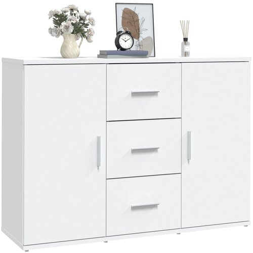  Komoda bijela 91 x 29,5 x 65 cm od konstruiranog drva Slike
