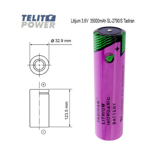 Tadiran litijum D veličina 3.6V 35000mAh SL-2790/S ( 2556 ) Slike