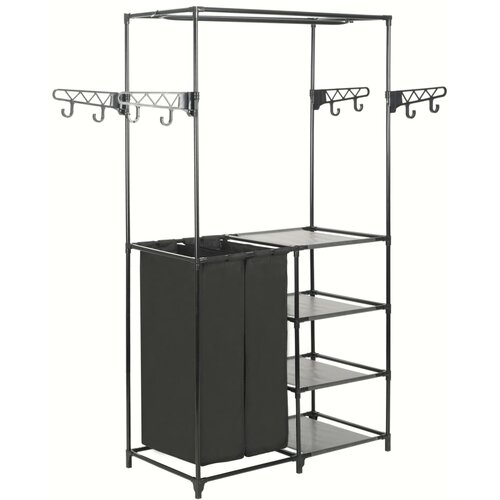 vidaXL stalak za odjeću od čelika i netkane tkanine 87x44x158 cm crni Cijene