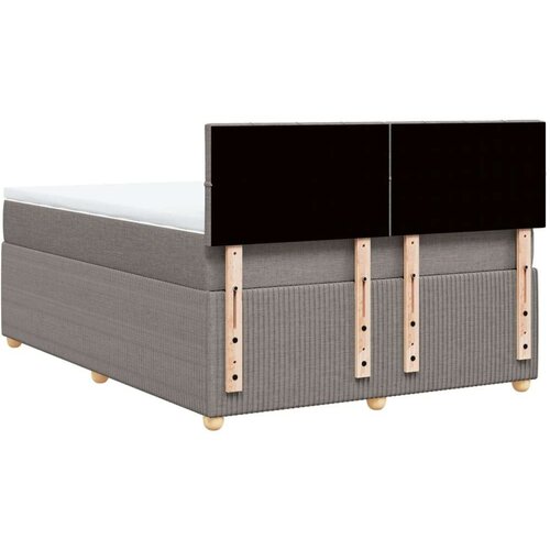VidaXL Krevet s oprugama i madracem smeđesivi 140 x 190 cm od tkanine Slike
