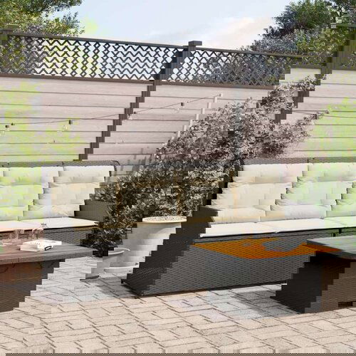 VidaXL 3-dijelna vrtna garnitura od poliratana s jastucima crna Slike