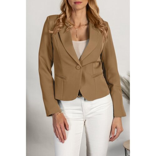 Fenzy Blazer S Klasičnim Ovratnikom Softina, Kamelja Slike