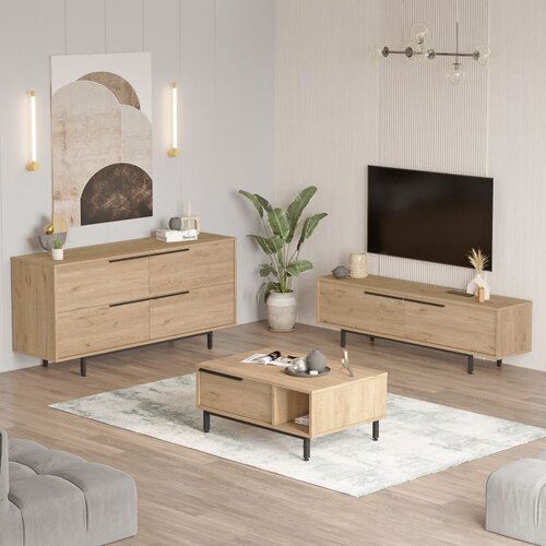 Hanah home ON20-S oak living room furniture set Cene