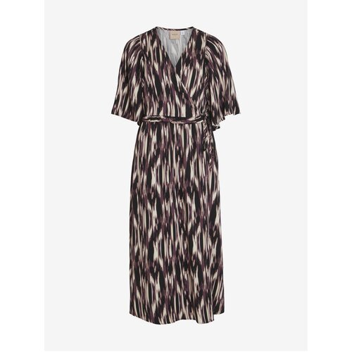 Vila Black-purple ladies patterned wrap midishats Viromy - Ladies Slike