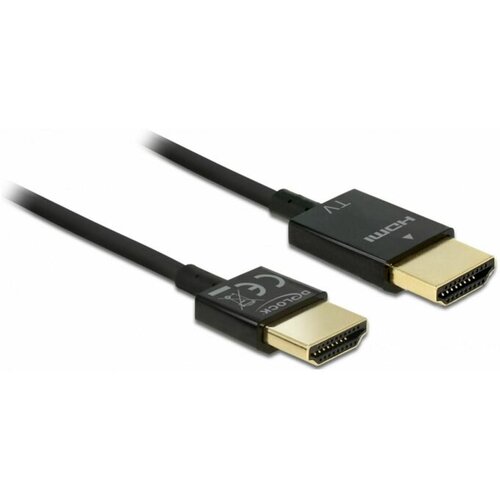 Delock HDMI priključni kabel 4.50 m 84775 pozlaćeni kontakti crna [1x muški konektor HDMI - 1x muški konektor HDMI] Cijene
