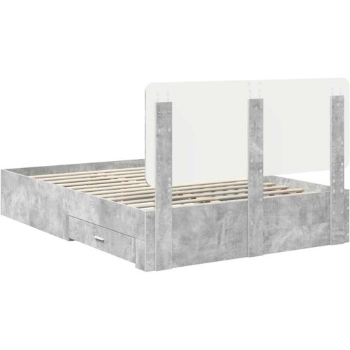  Okvir za krevet s uzglavljem Betonski sivi 160 x 200 cm Slike