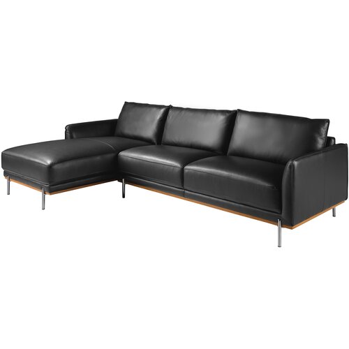 Angel Cerdá Levi kavč chaise longue črno usnje, (21327935) Cene