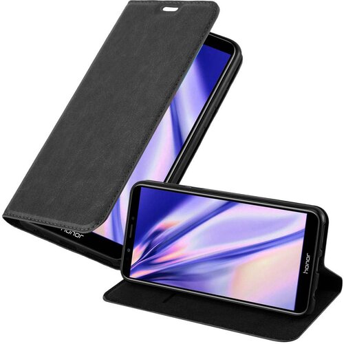 Cadorabo Ohi&scaron;je, združljivo z Honor 7C / Huawei Y7 2018 v nočna črna - Za&scaron;čitni ovitek z magnetnim zapiranjem, stoječo funkcijo in režo za kartice, (20558035) Cene