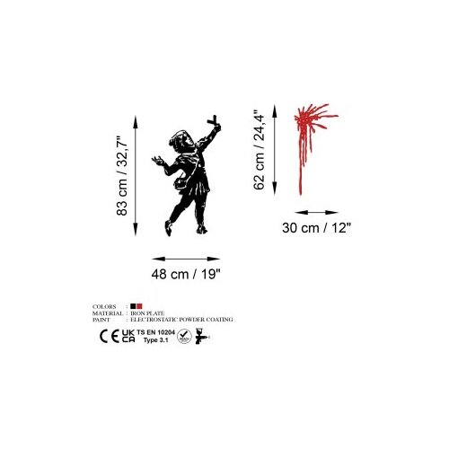 Opviq zidna dekoracija Banksy Metal 09, 48x83 cm &amp;amp; 30x62 cm, 1.5 mm, Crna Slike