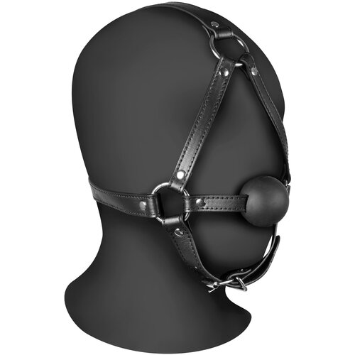 Ouch! Xtreme Head Harness with Solid Ball Gag Black Slike