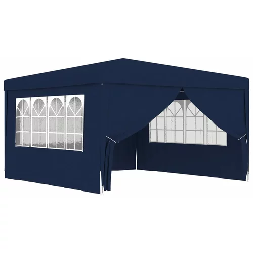 vidaXL Profesionalen vrtni šotor s stranicami 4x4 m moder 90 g/m², (20568368)
