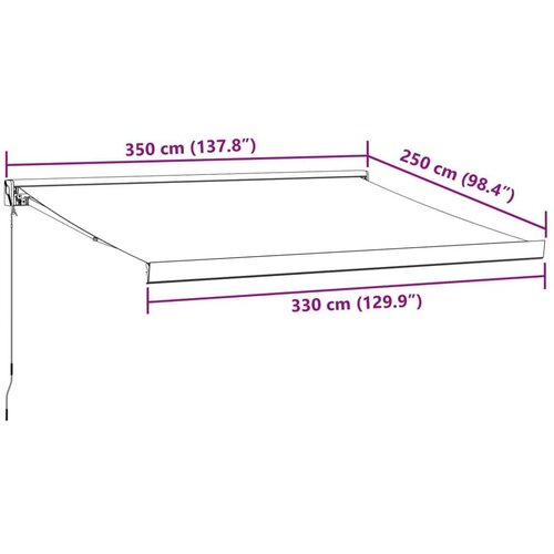VidaXL Tenda na ručno uvlačenje smeđa 350 x 250 cm Slike