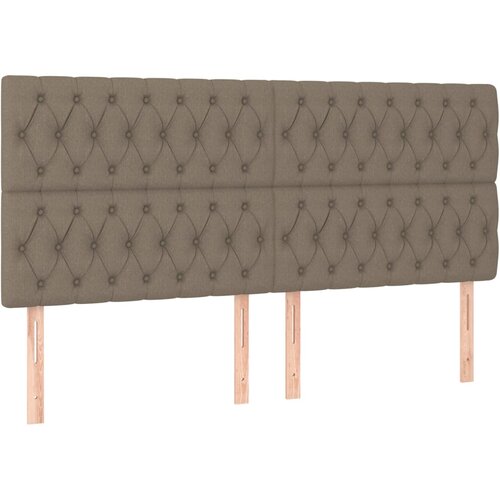  LED uzglavlje smeđesivo 180x7x118/128 cm od tkanine Slike