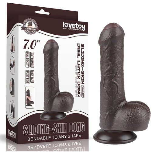 Lovetoy 2024 Dildo Lovetoy Sliding Skin Dual Layer Black 7&amp;#039;&amp;#039; Slike