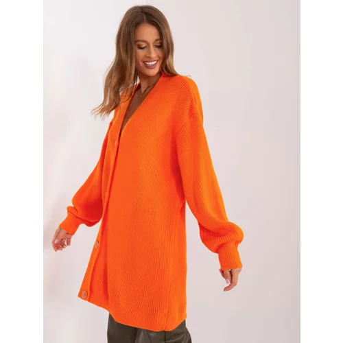 Fashion Hunters Orange cardigan with a neckline