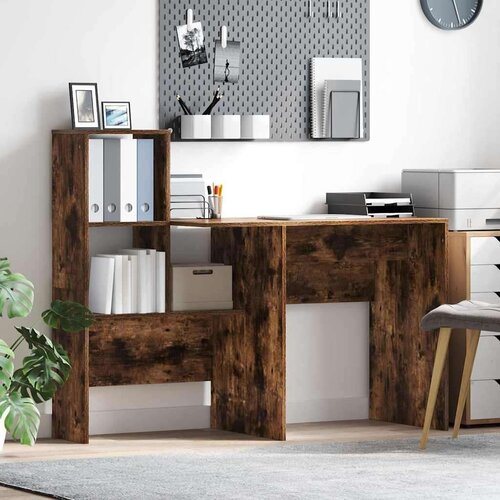 vidaXL Stol Dimljeni hrast 131.5 x 50 x 106.5 cm Konstruirano drvo Cijene