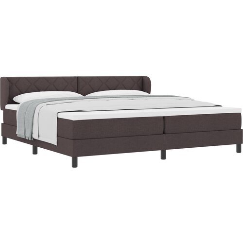 vidaXL Postelja z vzmetnico Temno Rjava 200x200 cm Tkanina, (22051940) Cene