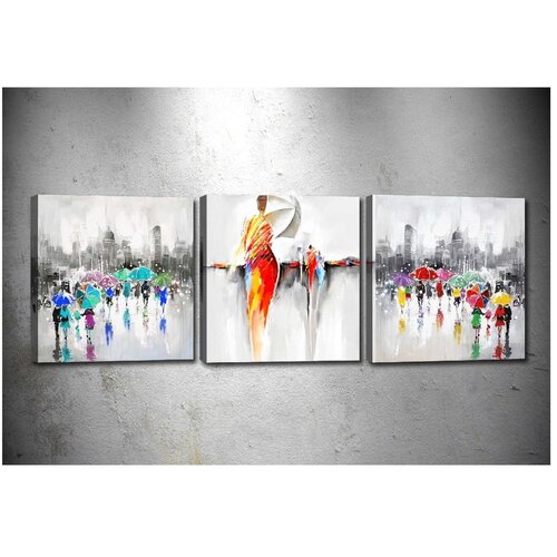 Tablo Center set od 3 slike Dancing in the Rain Slike