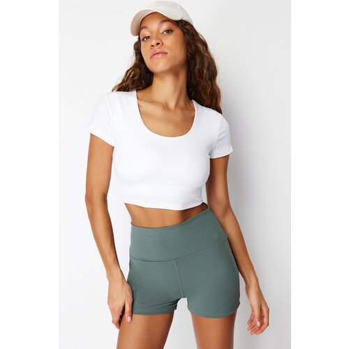 Trendyol White 2 Layers Padded Sports Bra Pool Neck Knitted Sports Top/Blouse Cijene