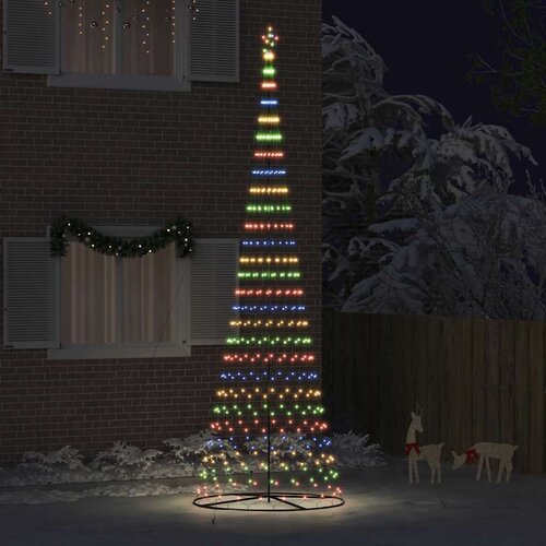 vidaXL LED božično drevesce večbarvno 138.5 x 138.5 x 399 cm Kovina Cene