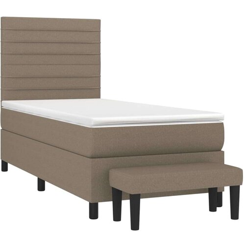 VidaXL Krevet s oprugama i madracem smeđesivi 80x200 cm od tkanine Slike