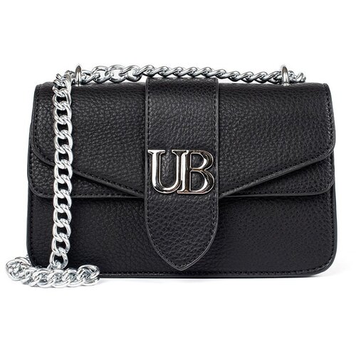 Shelvt Black small shoulder bag with silver chain Cene