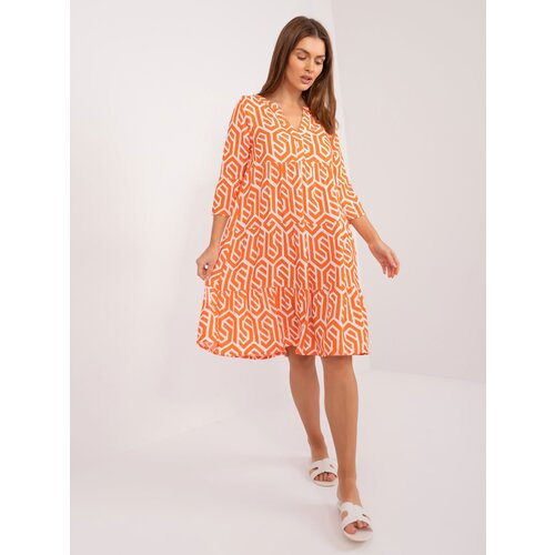 Fashion Hunters Orange dress with 3/4 sleeves SUBLEVEL Slike