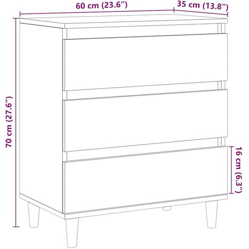 VidaXL Komoda Artisan hrast 60x35x70 cm izrađeno drvo Slike
