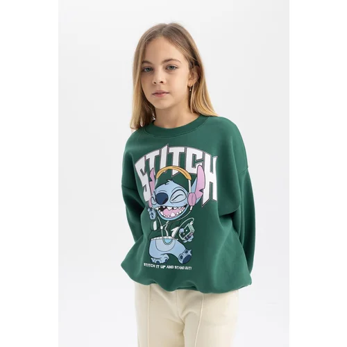 Defacto Girl's Disney Lilo & Stitch Oversize Fit Crew Neck Sweatshirt