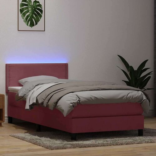 Box spring postelja z vzmetnico roza 80x220 cm žamet, (21790736) Cene