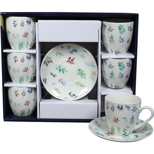 Sigma Set &amp;scaron;olja za kafu, porcelan, 160ml 6/1 (&amp;Scaron;ar/List) YK160-GHJ-8942 Slike