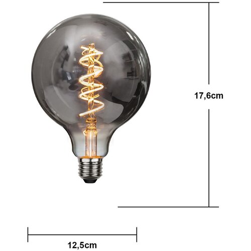 Star Trading Filament zatemnitvena žarnica s toplo svetlobo z žarnico E27, 2 W Spiral Filament &amp;ndash; Slike