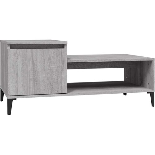  Stolić za kavu boja sivog hrasta 100x50x45 cm konstruirano drvo Siva Slike