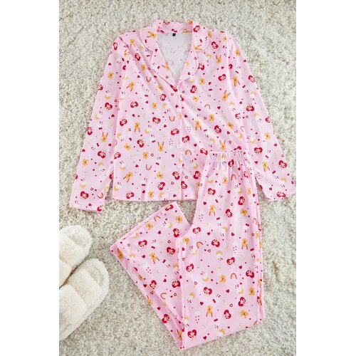 TRENDYOLMILLA Ženski set pidžame Thmaw24Pt00150, Roze Cene