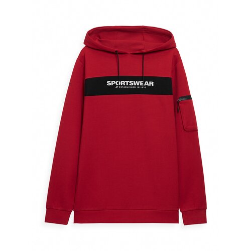 4f Sportska sweater majica tamno crvena / crna / bijela Cene