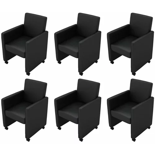  blagovaonske stolice od umjetne kože 6 kom crne