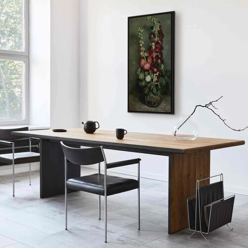  Slika - Vincent Van Gogh &amp;ndash; Vase of Hollyhocks 40x80 U crnom drvenom okviru Slike