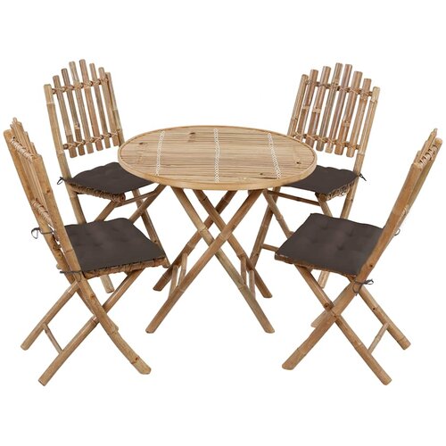  5-dijelni sklopivi vrtni blagovaonski set od bambusa Tupe 40 x 40 x 7 cm Cene