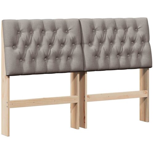 vidaXL Tapecirano vzglavje Taupe 140 cm Masivno borovo les, (5000109234) Cene
